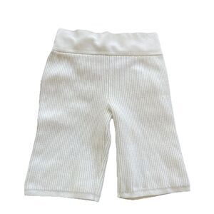 Lululemon High Rise Ribbed Knit Biker Shorts Size 4 Cream/Off White
